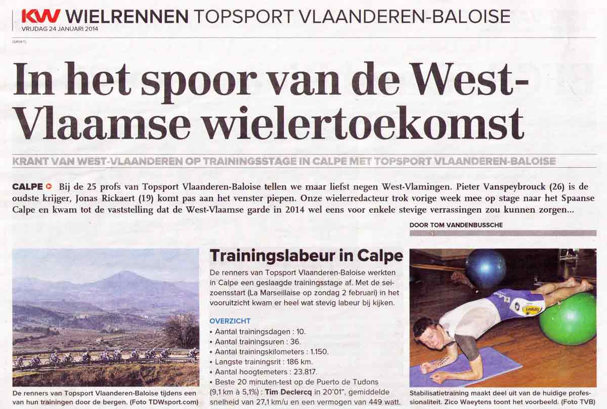 artikel KW Tom Vandenbussche 24 jan 2014